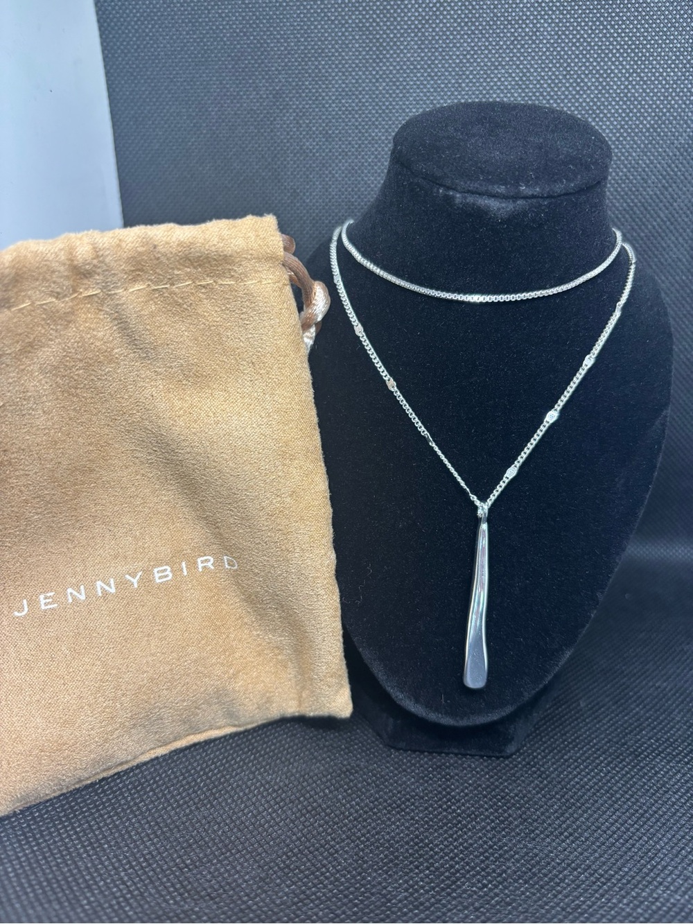 Jenny Bird Silver Sleek Drop Pendant Necklace